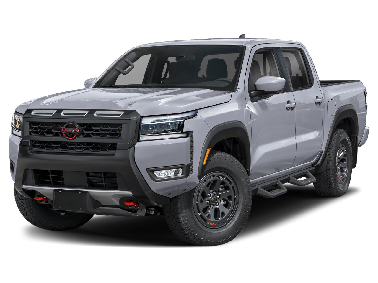 2026 Nissan Frontier Crew Cab 4x4 PRO-4X in Boulder Gray Pearl — front three-quarter view