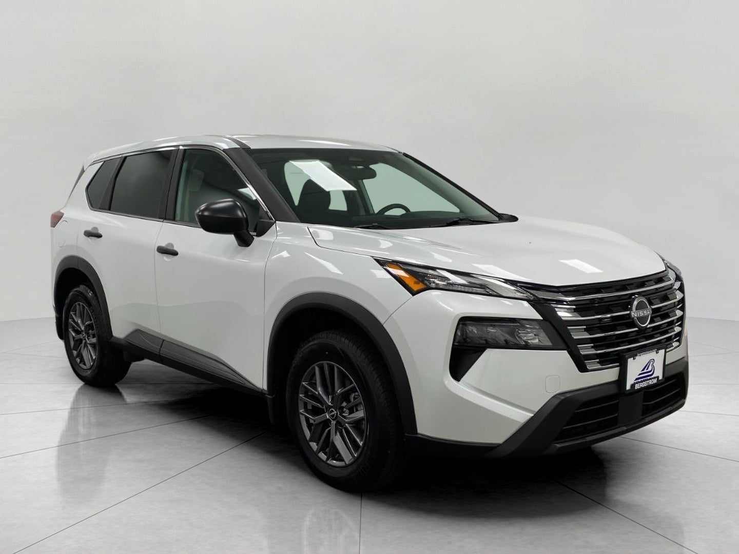 2025 Nissan Rogue S in Everest White — front three-quarter view